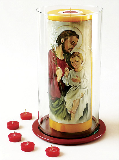 Vela Decorativa pintada al &Oacute;leo: San Jos&eacute; 1 / decorative handmade candle painted in oil: Saint Joseph 1