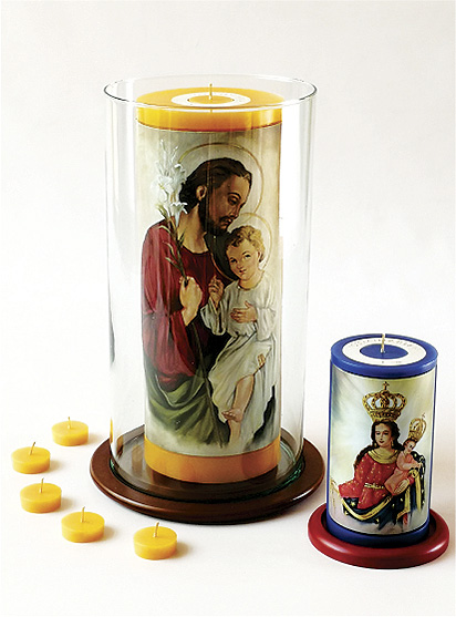 Vela Decorativa pintada al &Oacute;leo: San Jos&eacute; 1 / decorative handmade candle painted in oil: Saint Joseph 1