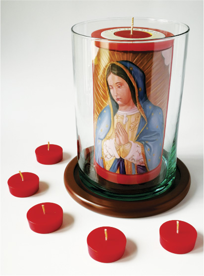 Vela Decorativa pintada al &Oacute;leo: Virgen de Guadalupe 1 / decorative handmade candle painted in oil: Virgin of Guadalupe 1