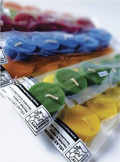 ACCESORIOS DECORATIVOS para velas, elaborados a mano - ILUMINARTE &reg;: VELAS DE PEBETERO / handmade decorative accessories for candles: cauldron candles