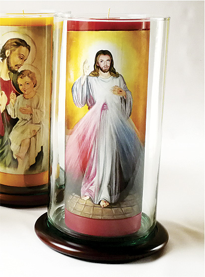Vela Decorativa pintada al Óleo: Divina Misericordia de Jesús 2 / decorative handmade candle painted in oil: Divine Mercy of Jesus 2 Vela Decorativa pintada al Óleo: Divina Misericordia de Jesús 2 / decorative handmade candle painted in oil: Divine Mercy of Jesus 2