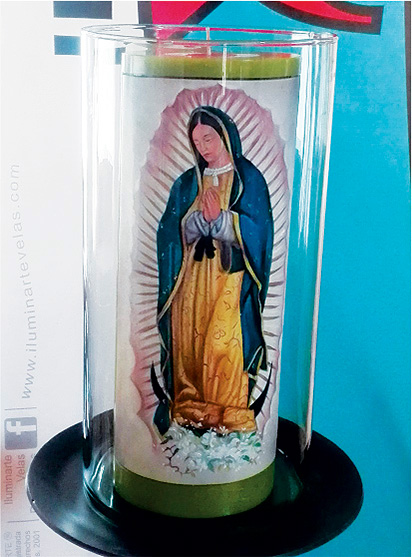 Vela Decorativa pintada al Óleo: Virgen de Guadalupe 2 / decorative handmade candle painted in oil: Virgin of Guadalupe 2 Vela Decorativa pintada al Óleo: Virgen de Guadalupe 2 / decorative handmade candle painted in oil: Virgin of Guadalupe 2
