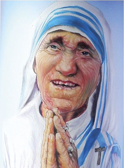 Vela Decorativa pintada al Óleo: Madre Teresa de Calcuta 1 / decorative handmade candle painted in oil: Mother Teresa of Calcutta 1 Vela Decorativa pintada al Óleo: Madre Teresa de Calcuta 1 / decorative handmade candle painted in oil: Mother Teresa of Calcutta 1