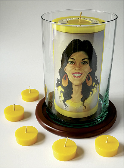 Vela Decorativa pintada al &Oacute;leo: Caricaturas 1 / decorative handmade candle painted in oil: cartoons 1