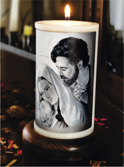 Vela Decorativa pintada al Óleo: Sagrada Familia 1 / decorative handmade candle painted in oil: Holy Family 1 Vela Decorativa pintada al Óleo: Sagrada Familia 1 / decorative handmade candle painted in oil: Holy Family 1
