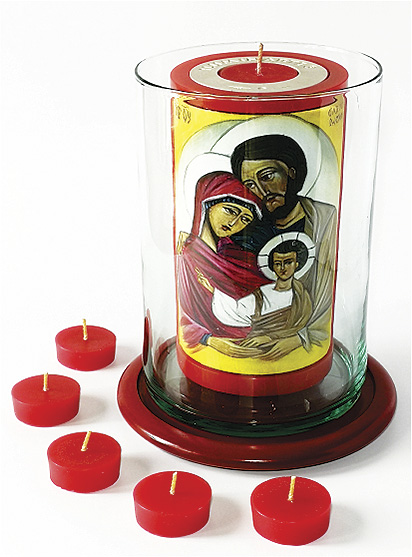 Vela Decorativa pintada al &Oacute;leo: Sagrada Familia 2 / decorative handmade candle painted in oil: Holy Family 2