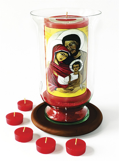 Vela Decorativa pintada al &Oacute;leo: Sagrada Familia 2 / decorative handmade candle painted in oil: Holy Family 2