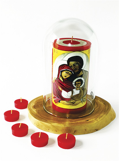 Vela Decorativa pintada al &Oacute;leo: Sagrada Familia 2 / decorative handmade candle painted in oil: Holy Family 2