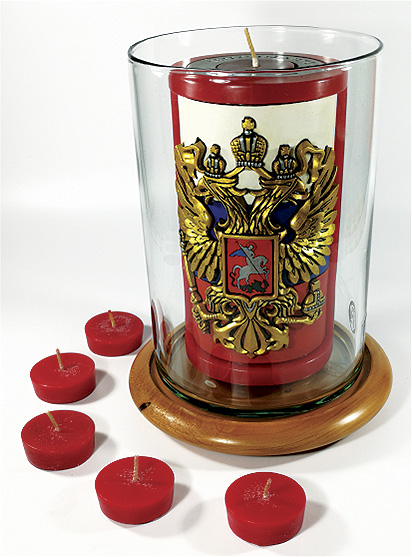 Vela Decorativa Tallada a Mano: Escudo de Rusia / decorative hand carved candle: coat of arms of Russia