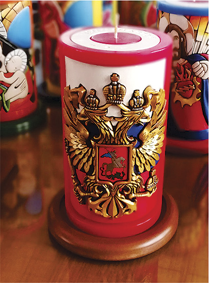 Vela Decorativa Tallada a Mano: Escudo de Rusia / decorative hand carved candle: coat of arms of Russia