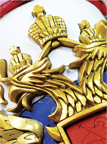 Vela Decorativa Tallada a Mano: Escudo de Rusia / decorative hand carved candle: coat of arms of Russia