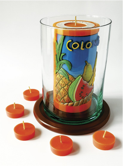 Vela Decorativa en Relieve: Frutas Tropicales 1 / handmade candle: tropical fruits 1 Vela Decorativa en Relieve: Frutas Tropicales 1 / handmade candle: tropical fruits 1