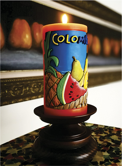 Vela Decorativa en Relieve: Frutas Tropicales 1 / handmade candle: tropical fruits 1 Vela Decorativa en Relieve: Frutas Tropicales 1 / handmade candle: tropical fruits 1