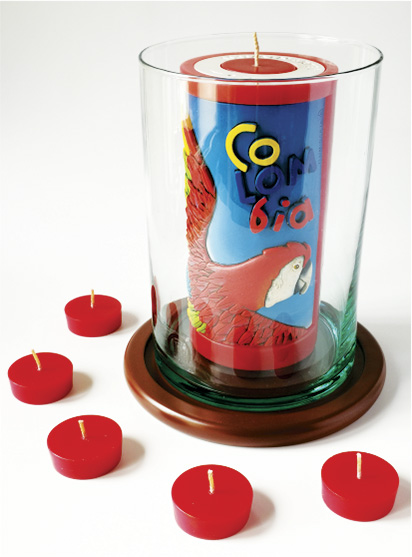 Vela Decorativa en Relieve: Guacamaya Escarlata 1 / handmade candle: scarlet macaw 1