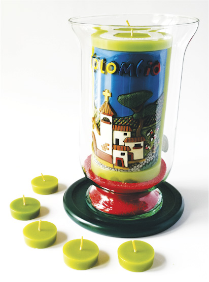 Vela Decorativa en Relieve: Pueblo T&iacute;pico 1 / handmade candle: typical andean village 1