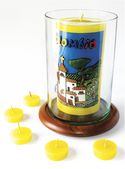 Vela Decorativa en Relieve: Pueblo T&iacute;pico 1 / handmade candle: typical andean village 1