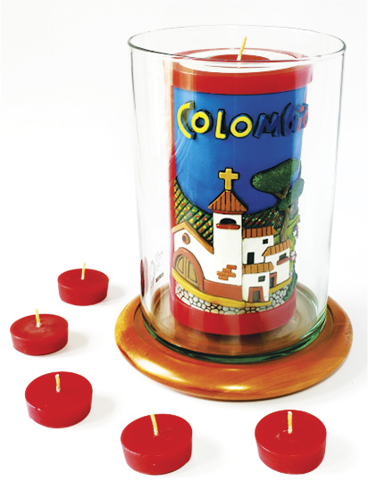 Vela Decorativa en Relieve: Pueblo T&iacute;pico 1 / handmade candle: typical andean village 1