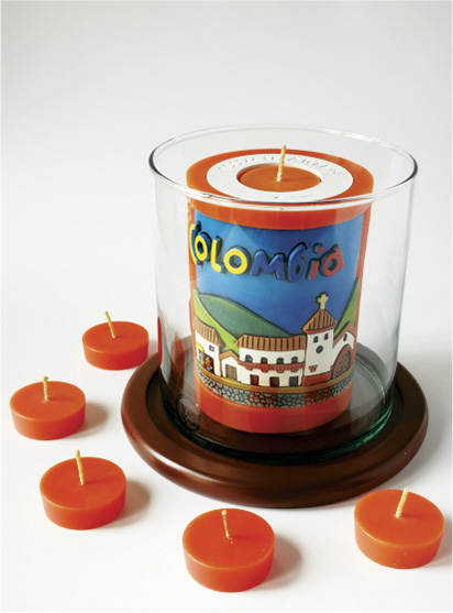 Vela Decorativa en Relieve: Pueblo T&iacute;pico 2 / handmade candle: typical andean village 2