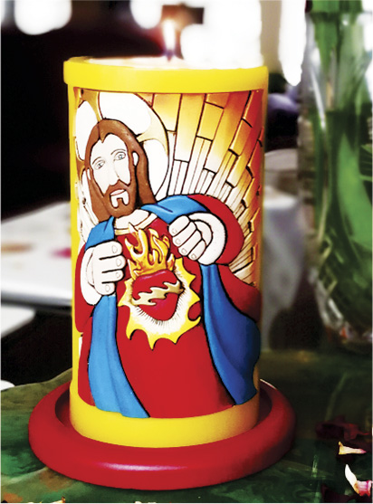 Vela Decorativa en Relieve: Coraz&oacute;n de Jes&uacute;s 1 / handmade candle: Heart of Jesus 1