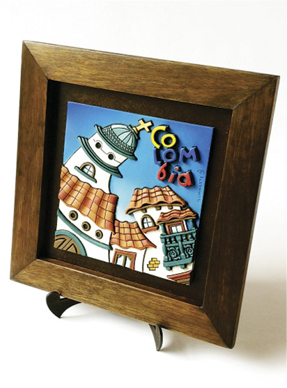 Cuadro Decorativo en Relieve: Pueblo T&iacute;pico 1 / handcrafted decorative embossed pictures: typical andean village 1