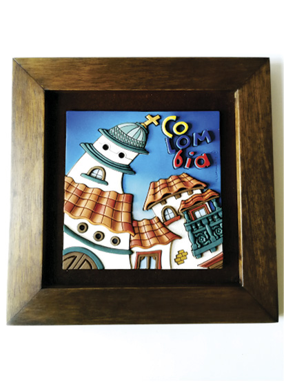 Cuadro Decorativo en Relieve: Pueblo T&iacute;pico 1 / handcrafted decorative embossed pictures: typical andean village 1