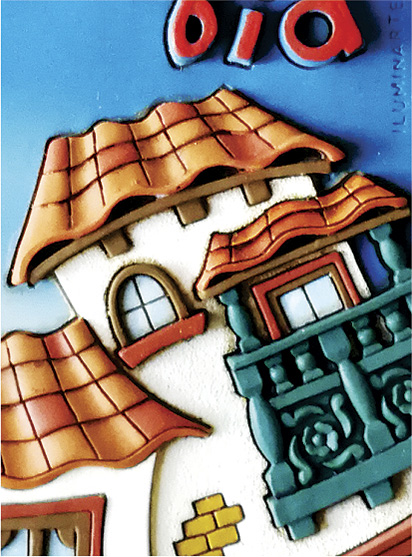 Cuadro Decorativo en Relieve: Pueblo T&iacute;pico 1 / handcrafted decorative embossed pictures: typical andean village 1