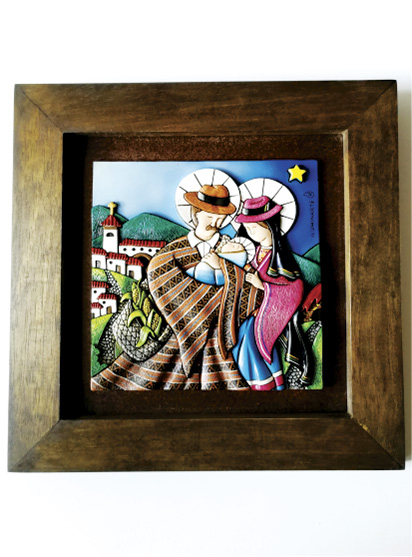 Cuadro Decorativo en Relieve: Pesebre Campesino 1 / handcrafted decorative embossed pictures: typical nativity 1