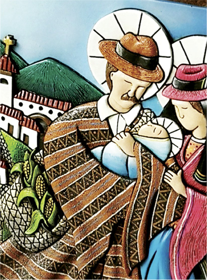 Cuadro Decorativo en Relieve: Pesebre Campesino 1 / handcrafted decorative embossed pictures: typical nativity 1