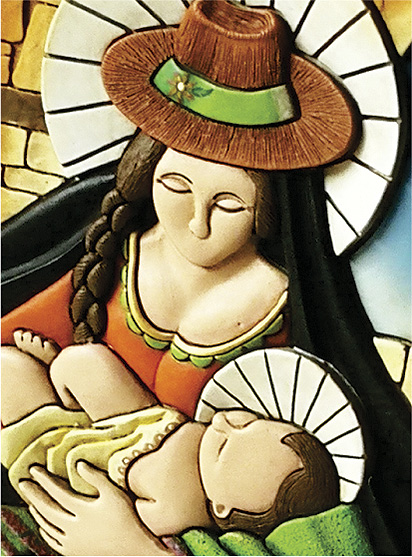 Cuadro Decorativo en Relieve: Virgen Campesina 1 / handcrafted decorative embossed pictures: Typical Virgin Mary 1