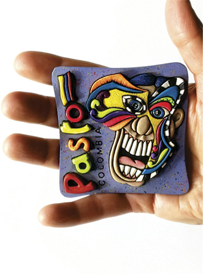 Im&aacute;n Decorativo en Relieve: M&aacute;scara de Carnaval 1 / handcrafted decorative embossed magnet: carnival mask 1