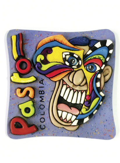 Im&aacute;n Decorativo en Relieve: M&aacute;scara de Carnaval 1 / handcrafted decorative embossed magnet: carnival mask 1