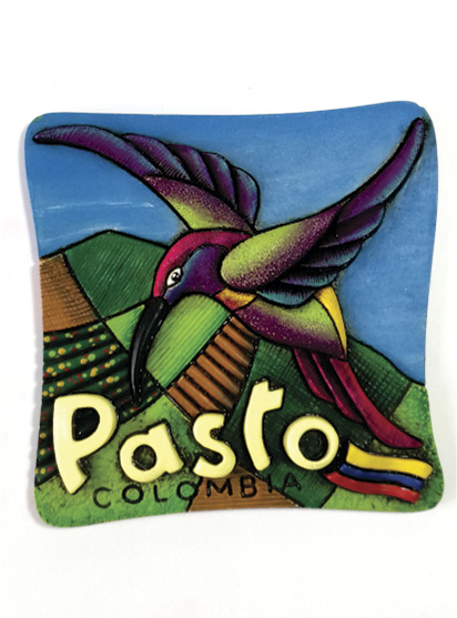 Im&aacute;n Decorativo en Relieve: Quinde 1 / handcrafted decorative embossed magnet: hummingbird 1