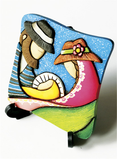 Im&aacute;n Decorativo en Relieve: Pesebre Campesino 1 / handcrafted decorative embossed magnet: typical nativity 1