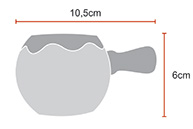 foto con las dimensiones un ACCESORIO DECORATIVO para vela elaborado a mano - ILUMINARTE &reg;: Vela en Cer&aacute;mica 2: Acuario: ALTO: 6cm - ANCHO: 10,5cm / photograph with the dimensions of a handmade decorative accessorie for candle - ceramic candle 2: aquarium ball: height: 6cm - width: 10,5cm