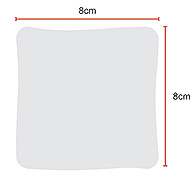 foto con las dimensiones de un im&aacute;n de ILUMINARTE &reg; ALTO: 8cm - ANCHO: 8cm / photograph with the dimensions of a magnet: height: 8cm - width: 8cm